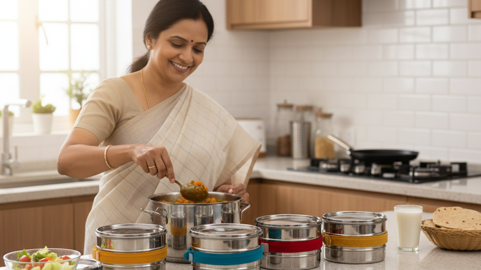 Home tiffin service opportunity with homemade meal preparation and delivery