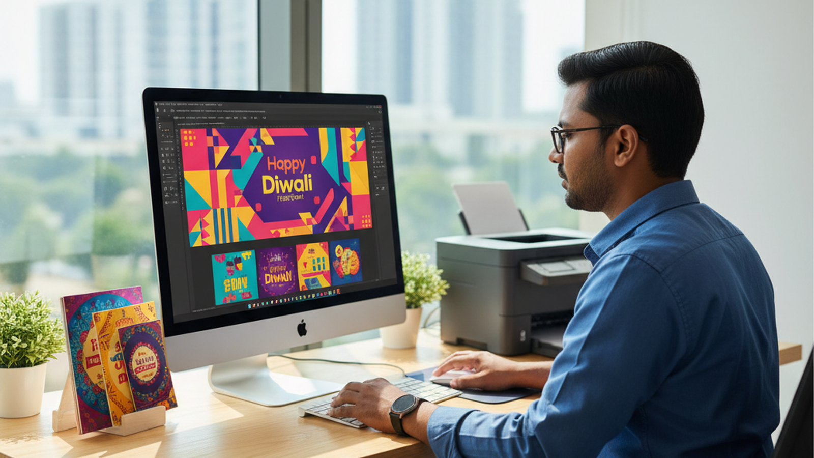 Graphic designer creating posters, banners, flyers, and social media promotional designs