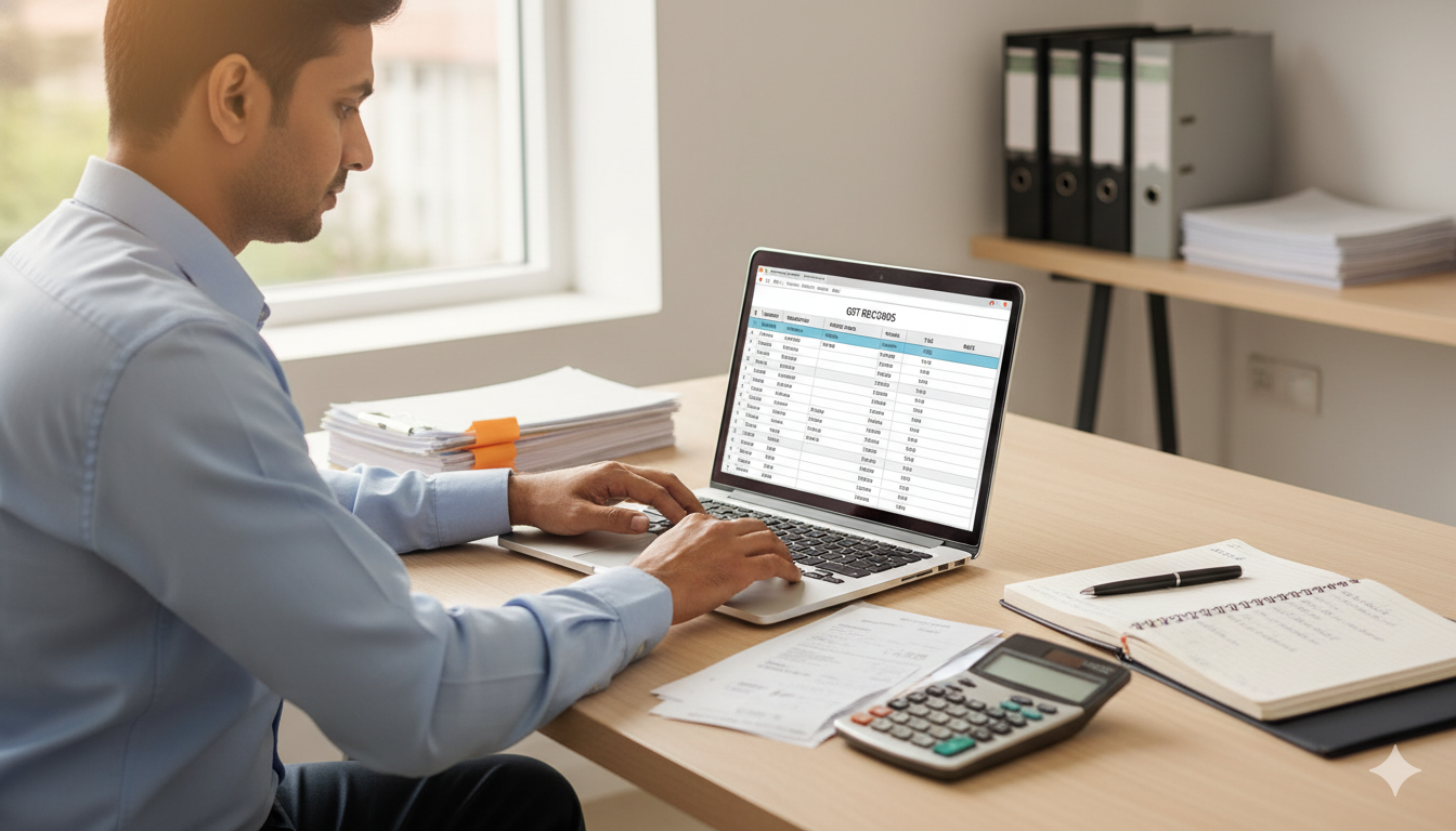 GST bookkeeping assistant helping small businesses manage invoices, records, and monthly accounts