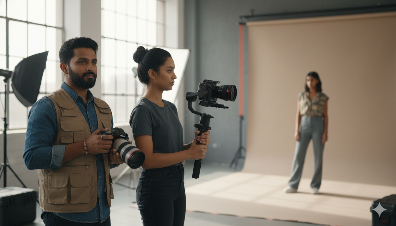 Photographer and videographer creating event, portrait, product, and local business content