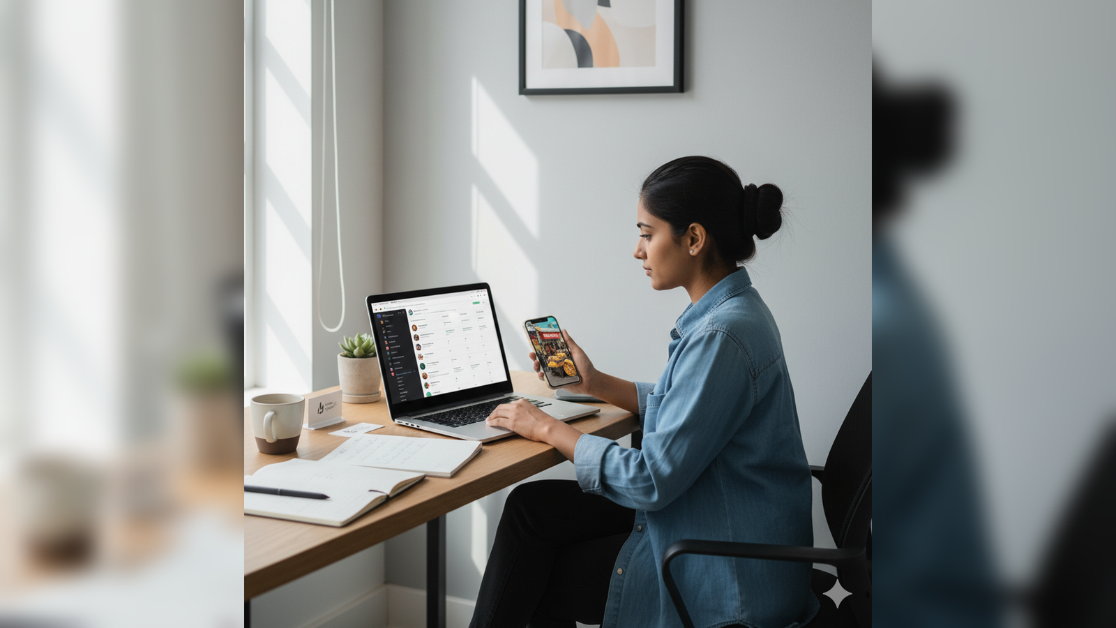Freelancer managing social media pages for local businesses