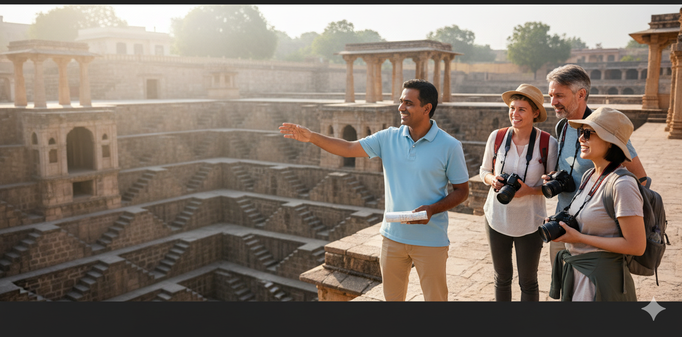 Tour guide helping visitors explore local attractions and cultural places